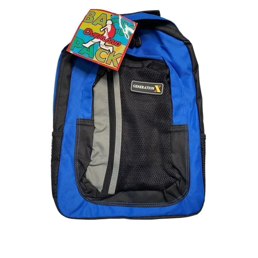 Overland Generation X Backpack Blue New With Tags School Hiking Laptop Bag